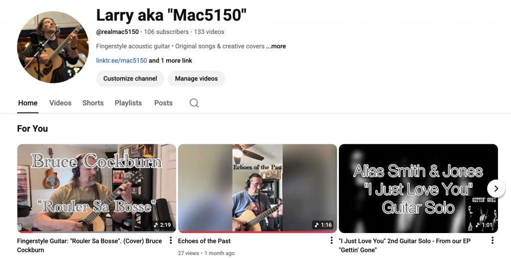 RealMac5150 YouTube Channel main page