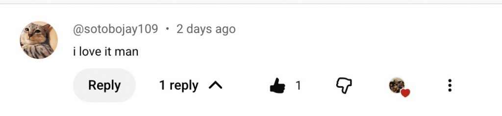 Youtube Channel Positive Comment