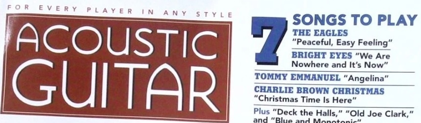 Acoustic Guitar Magazine Dec 2005 issues featuring the music for Tommy Emmanuel's Angelina.